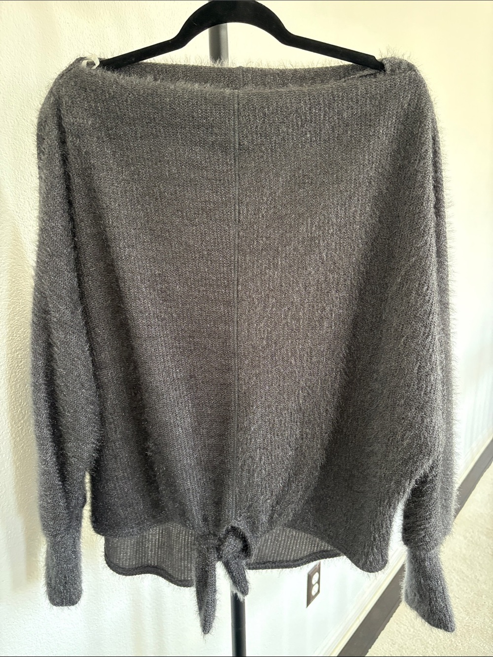 Raw Edge Boatneck Sweater Size S